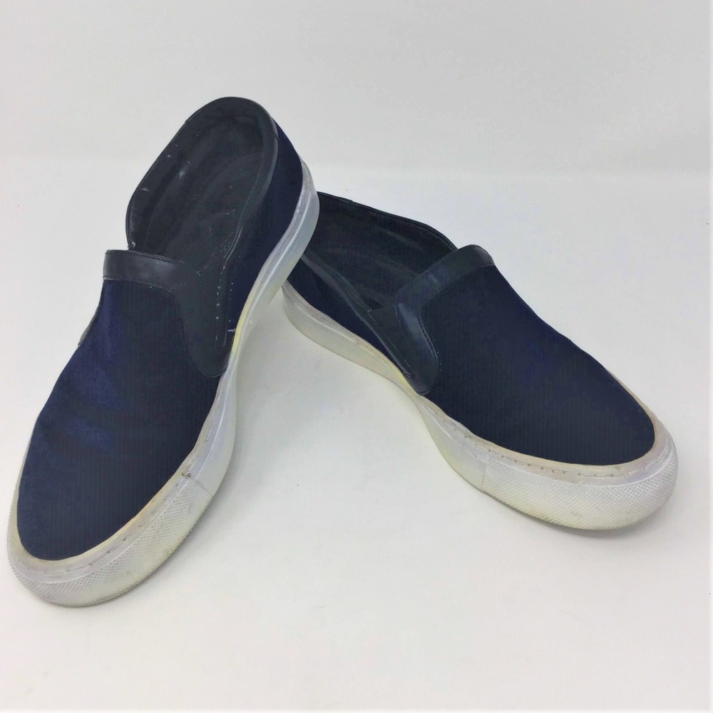 Zara Blue Velvet Slip On Loafer Shoe 39